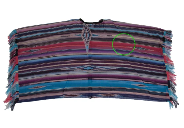 Jean Paul GAULTIER FEMME Native Stripe Pattern Fringe Mesh Poncho K-171874_011