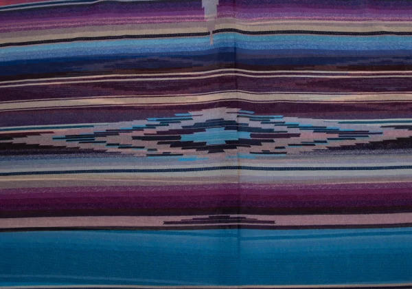 Jean Paul GAULTIER FEMME Native Stripe Pattern Fringe Mesh Poncho K-171874_013