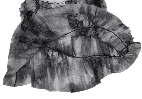 Jean Paul GAULTIER FEMME Floral Print Frill Mesh Sleeveless Blouse K-171876_008