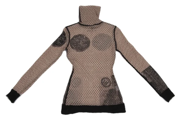 Jean Paul GAULTIER FEMME Patterned Turtleneck Mesh T Shirt K-171877_014