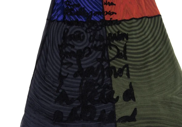 Jean Paul GAULTIER FEMME Knit Lettering Switching Mesh Skirt K-171878_007
