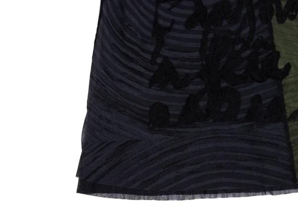 Jean Paul GAULTIER FEMME Knit Lettering Switching Mesh Skirt K-171878_008