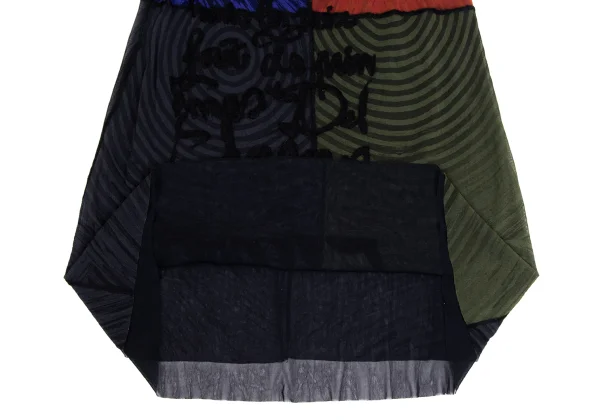 Jean Paul GAULTIER FEMME Knit Lettering Switching Mesh Skirt K-171878_010