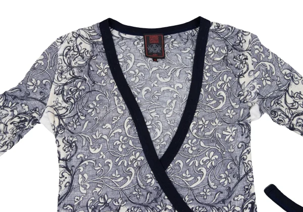 Jean Paul GAULTIER FEMME Botanical Print Drawstring Short-sleeved Cardigan K-171880_003