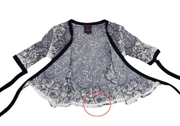 Jean Paul GAULTIER FEMME Botanical Print Drawstring Short-sleeved Cardigan K-171880_010