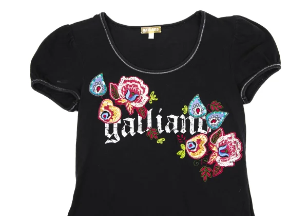 John Galliano Rose Patch Sequin Short-Sleeve T-Shirt K-171884_002