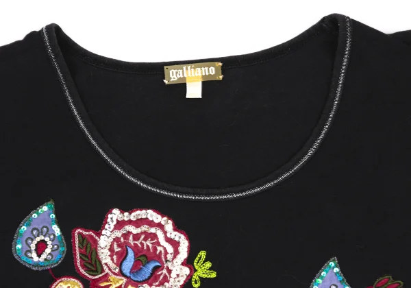 John Galliano Rose Patch Sequin Short-Sleeve T-Shirt K-171884_003