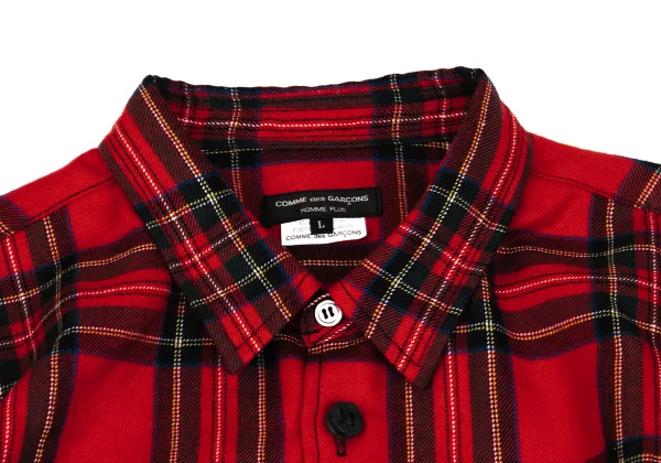 COMME des GARCONS HOMME PLUS Wool Checker Long Sleeve Shirt K-171889_003