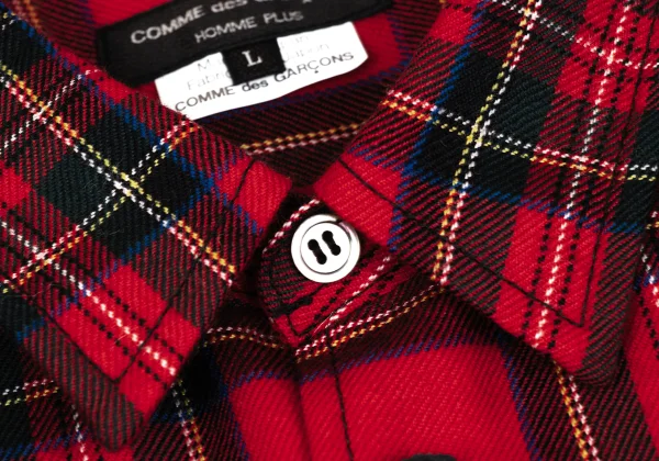 COMME des GARCONS HOMME PLUS Wool Checker Long Sleeve Shirt K-171889_004