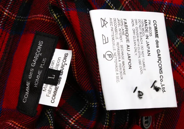 COMME des GARCONS HOMME PLUS Wool Checker Long Sleeve Shirt K-171889_014