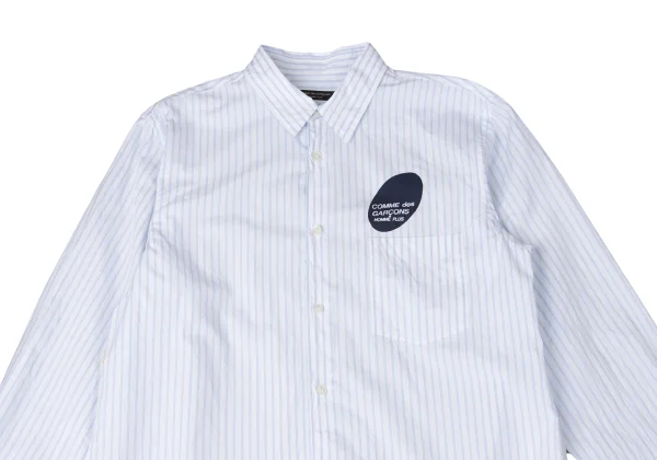 COMME des GARCONS HOMME PLUS Pigment Dyed Oval Logo Striped Shirt K-171891_002