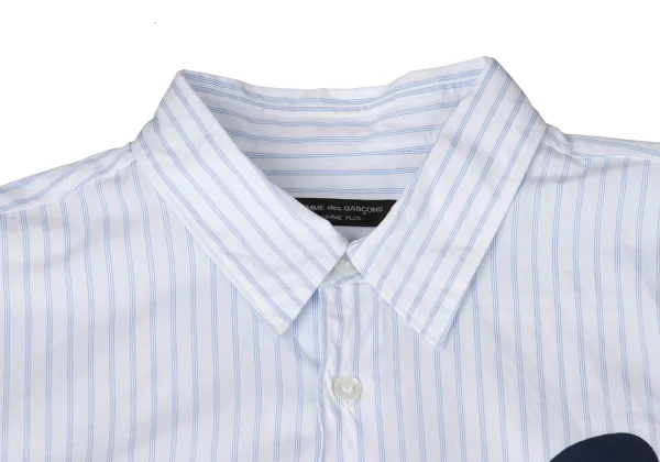 COMME des GARCONS HOMME PLUS Pigment Dyed Oval Logo Striped Shirt K-171891_003