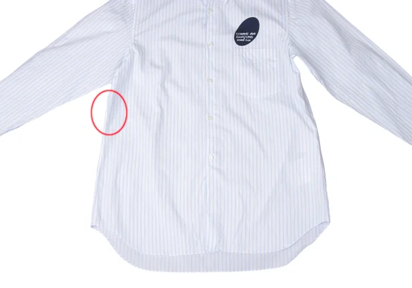 COMME des GARCONS HOMME PLUS Pigment Dyed Oval Logo Striped Shirt K-171891_008