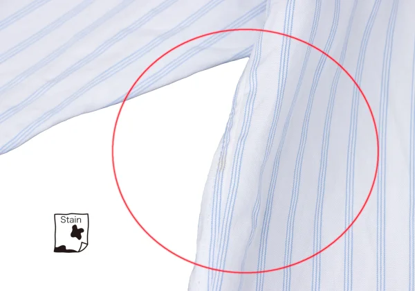 COMME des GARCONS HOMME PLUS Pigment Dyed Oval Logo Striped Shirt K-171891_009