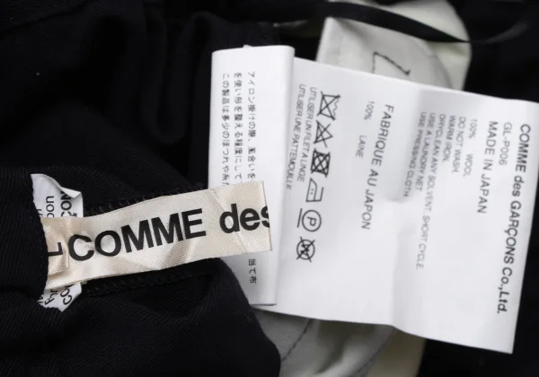 COMME des GARCONS Wool Gabardine Curve Switching Wide Pants K-171898_011