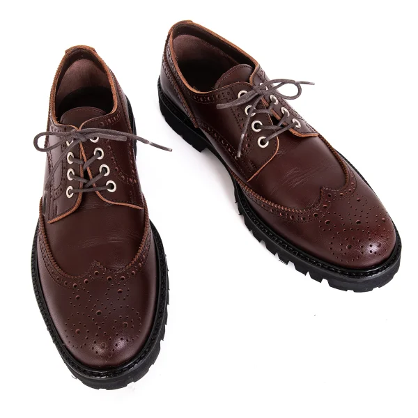 COMME des GARCONS HOMME Wing Tip Leather Shoes Brown 25.5 (US About 7.5) K-171901_001