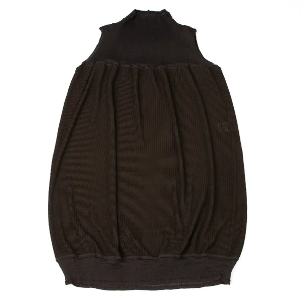 ISSEY MIYAKE me Low-gauge Knit Switching Crepe Pleats Sleeveless Dress K-171903_002