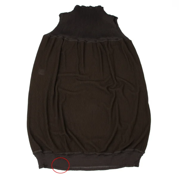 ISSEY MIYAKE me Low-gauge Knit Switching Crepe Pleats Sleeveless Dress K-171903_008