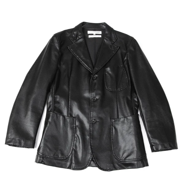 COMME des GARCONS SHIRT Faux Leather Perforated Jacket Black S K-171911_001