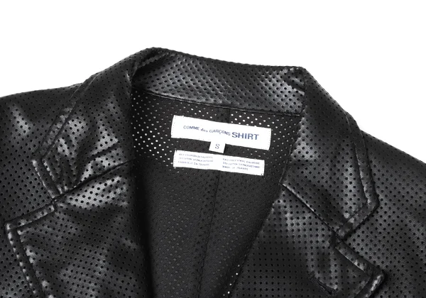 COMME des GARCONS SHIRT Faux Leather Perforated Jacket K-171911_003