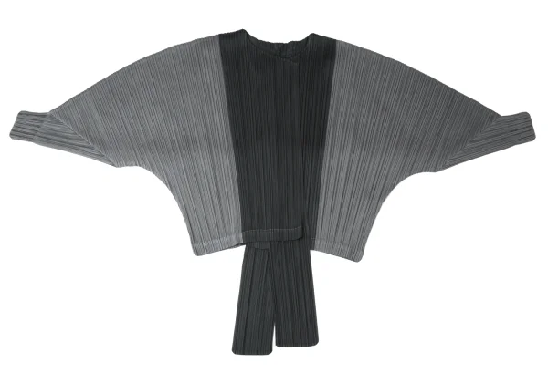 PLEATS PLEASE Bicolor Switching Buttonless Dolman Cardigan K-171914_002