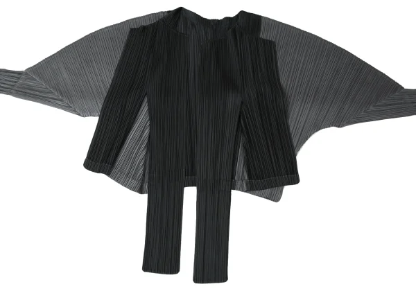 PLEATS PLEASE Bicolor Switching Buttonless Dolman Cardigan K-171914_008