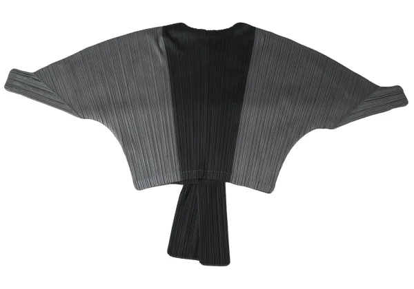 PLEATS PLEASE Bicolor Switching Buttonless Dolman Cardigan K-171914_010