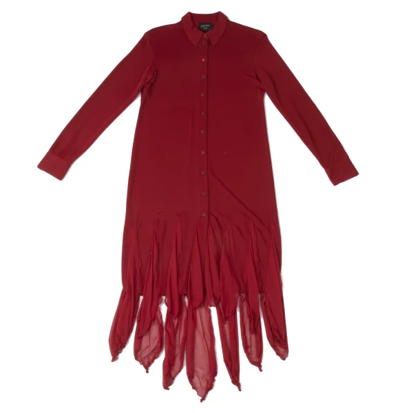 Jean Paul GAULTIER FEMME Rayon Blend Switching Mesh Hem Shirt Dress K-171916_002