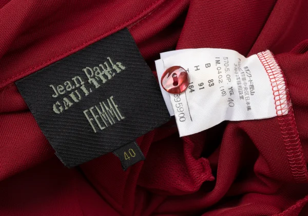 Jean Paul GAULTIER FEMME Rayon Blend Switching Mesh Hem Shirt Dress K-171916_017