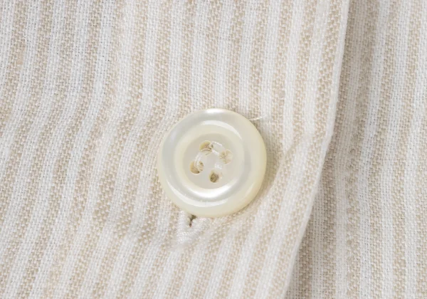 agnes b. Linen Front Button Tuck Design Striped Skirt K-171918_007