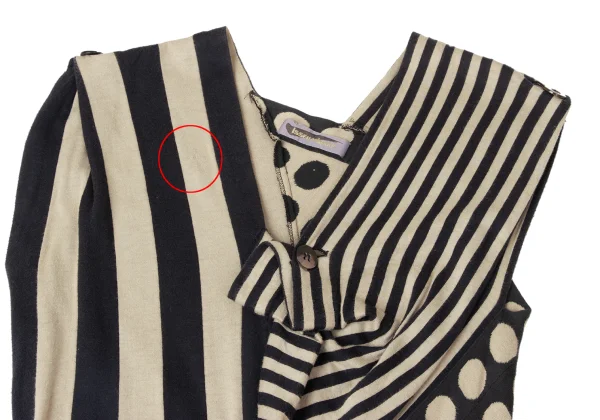 ISSEY MIYAKE Stripe Dot Asymmetrical Vest K-171920_003