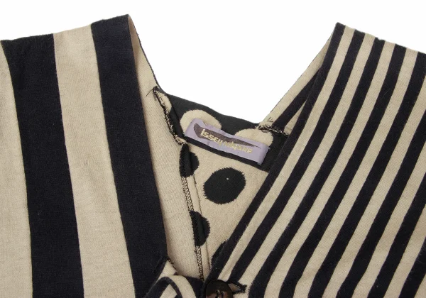 ISSEY MIYAKE Stripe Dot Asymmetrical Vest K-171920_005