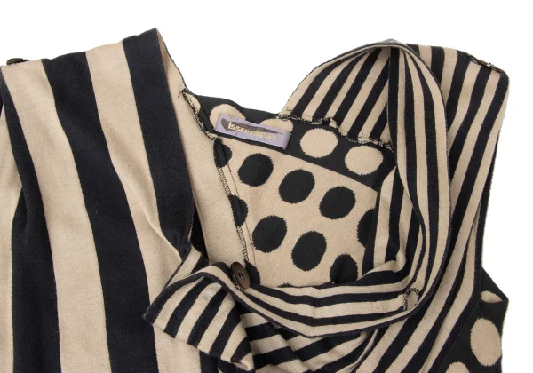 ISSEY MIYAKE Stripe Dot Asymmetrical Vest K-171920_007