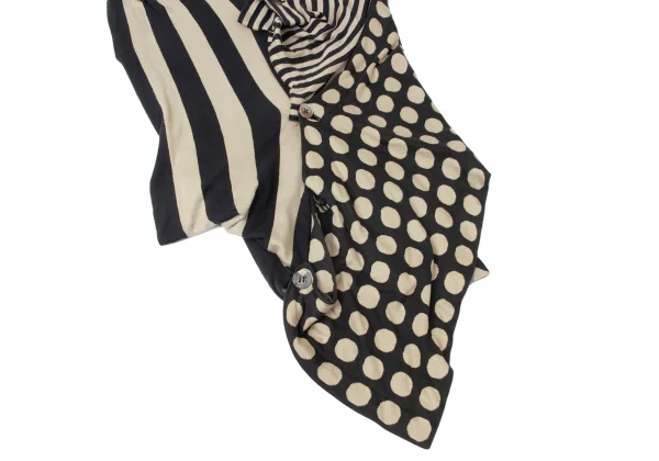 ISSEY MIYAKE Stripe Dot Asymmetrical Vest K-171920_012