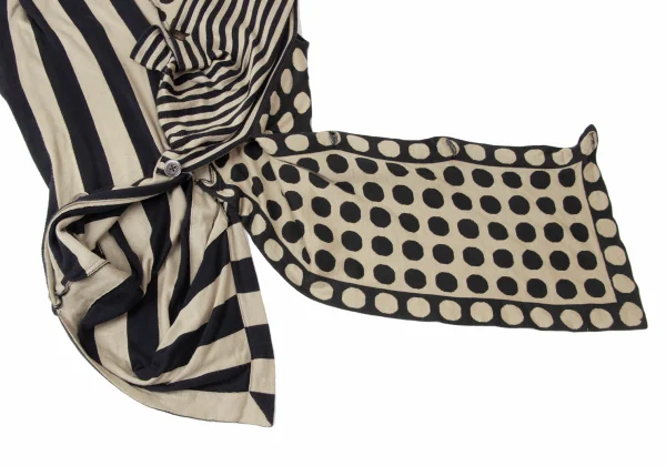 ISSEY MIYAKE Stripe Dot Asymmetrical Vest K-171920_013