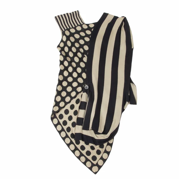 ISSEY MIYAKE Stripe Dot Asymmetrical Vest K-171920_014