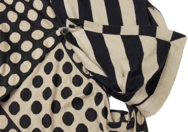 ISSEY MIYAKE Stripe Dot Asymmetrical Vest K-171920_016