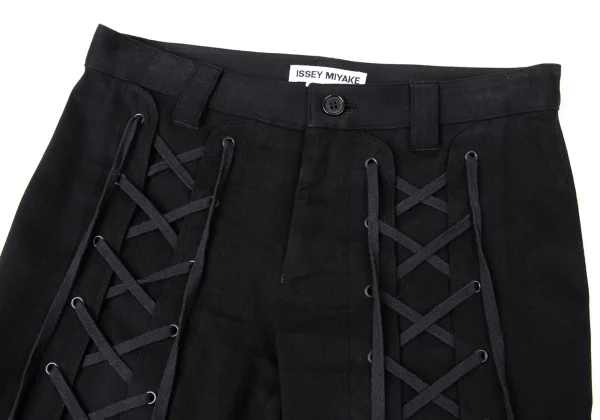 ISSEY MIYAKE Cotton Stretch Lace-up Skinny Pants K-171921_002