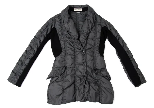 ISSEY MIYAKE Puckering Mixed-material Switching Down Jacket K-171922_002