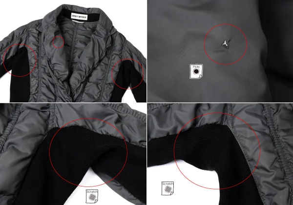 ISSEY MIYAKE Puckering Mixed-material Switching Down Jacket K-171922_003