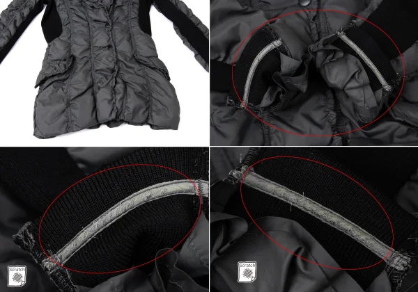 ISSEY MIYAKE Puckering Mixed-material Switching Down Jacket K-171922_008