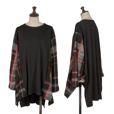 Yohji Yamamoto FEMME Check Switching Drape Top