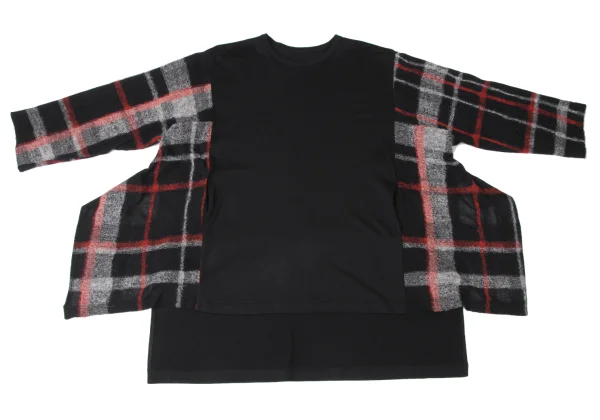 Yohji Yamamoto FEMME Check Switching Drape Top K-171923_002
