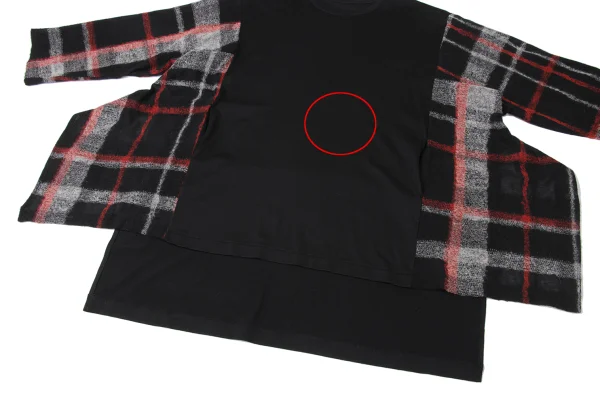Yohji Yamamoto FEMME Check Switching Drape Top K-171923_007