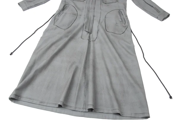 Y's Wool Printed Zip Shirt Dress K-171926_011