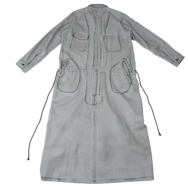 Y's Wool Printed Zip Shirt Dress K-171926_016