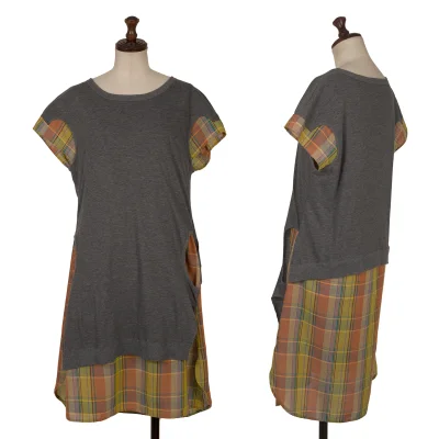 Y's Check Layered Sleeveless Dress