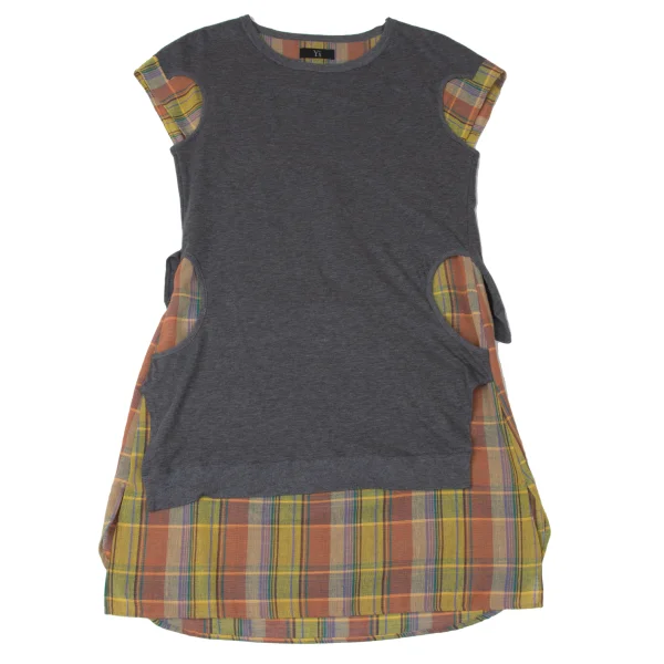 Y's Check Layered Sleeveless Dress K-171927_002