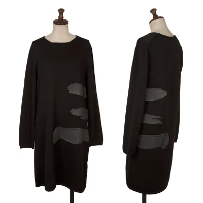 COMME des GARCONS Side Rubber Patch Long Knit Sweater