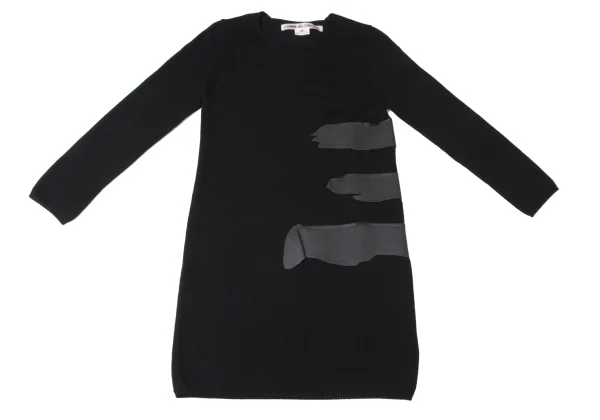 COMME des GARCONS Side Rubber Patch Long Knit Sweater K-171930_002